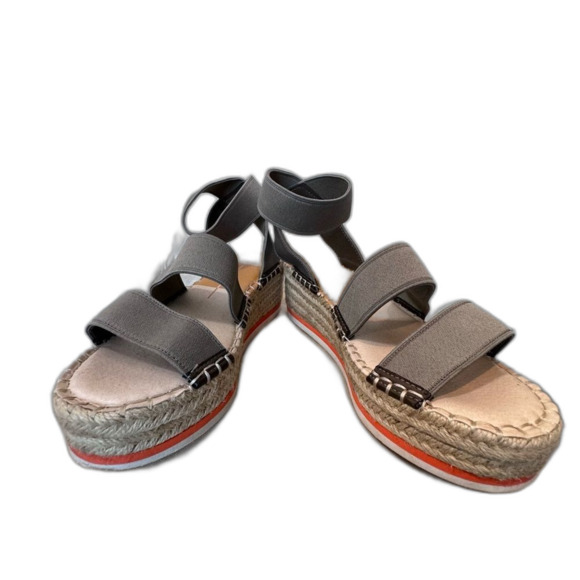 Dolce Vita Lury Espadrille Wedge Sandal Size 7.5M Grey Elastic Open Toe - Picture 4 of 9